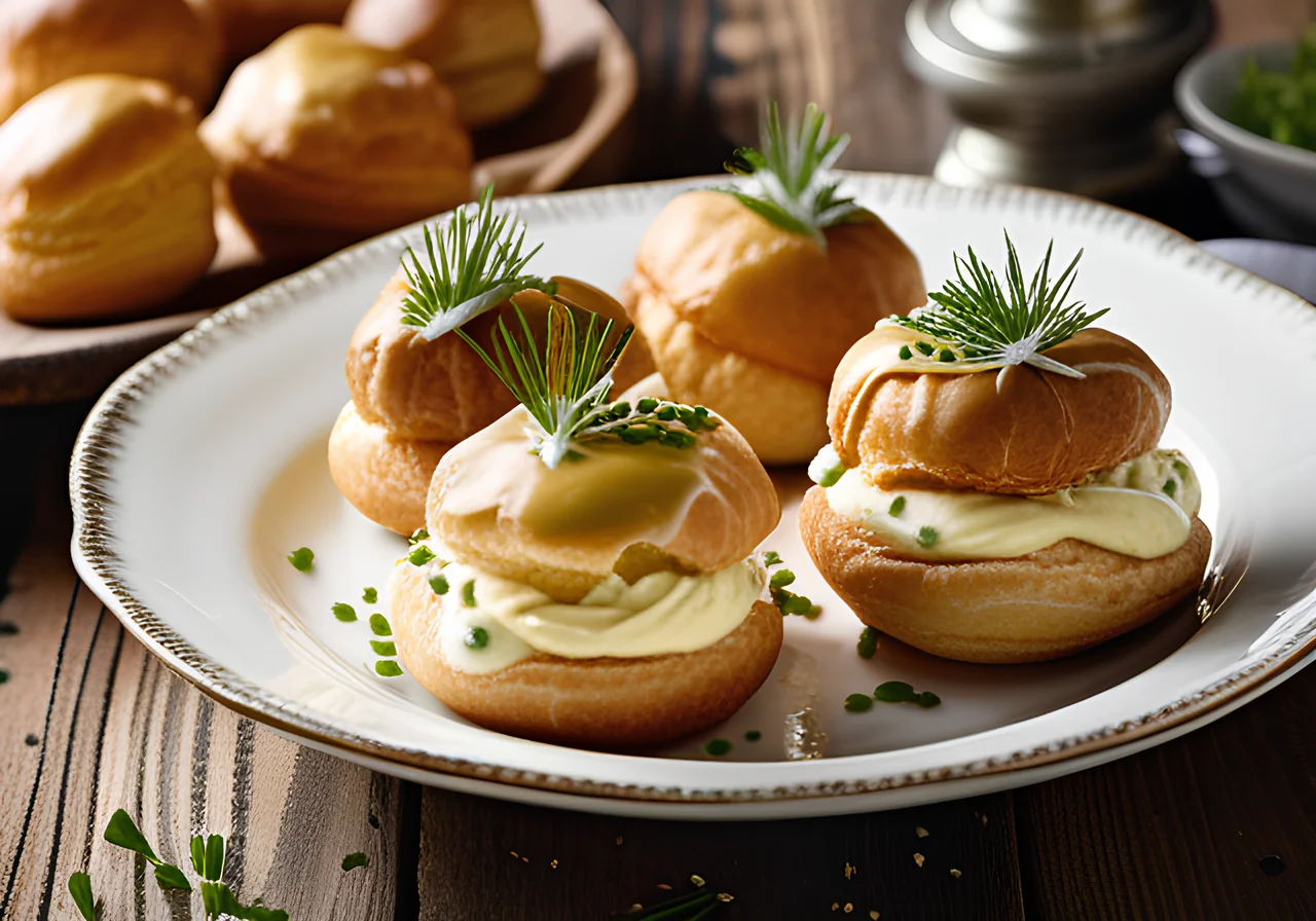 Savory Profiteroles with Herb Cream Cheese