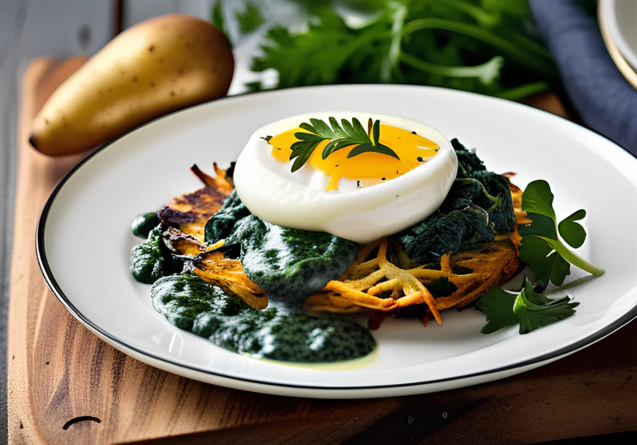 Potato Rösti with Creamed Spinach
