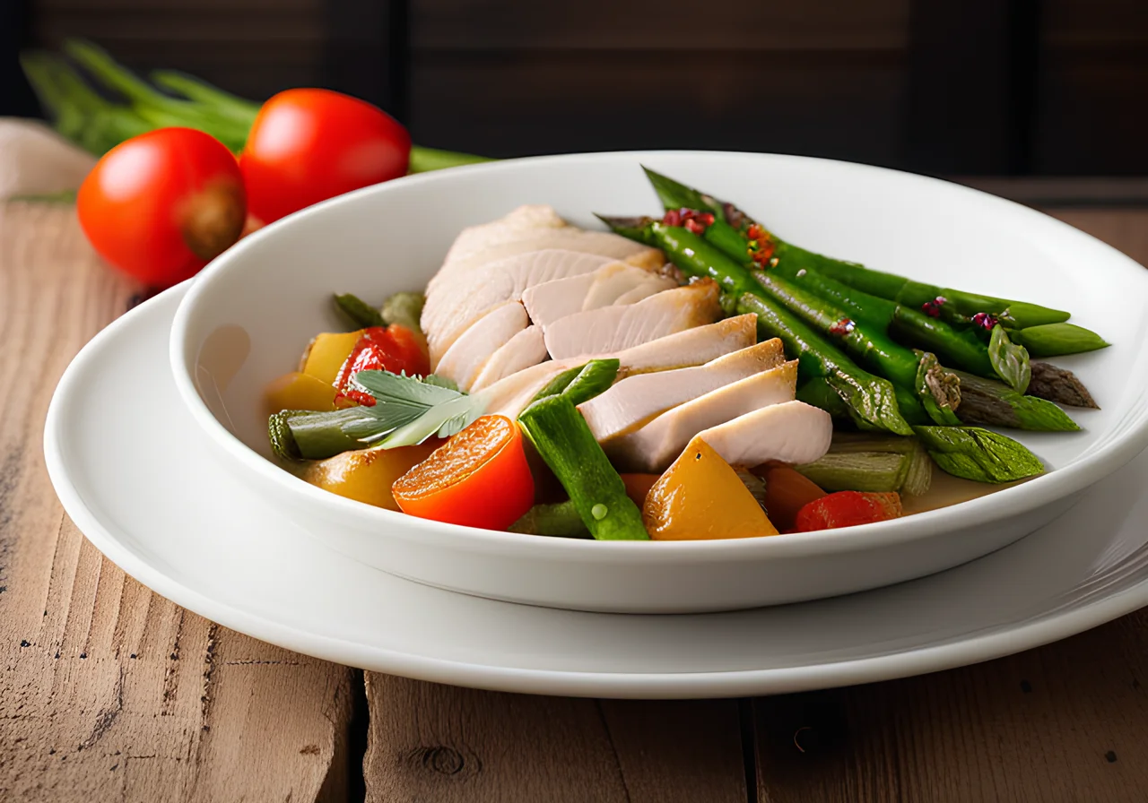 Chicken Vegetable Pot with Green Asparagus