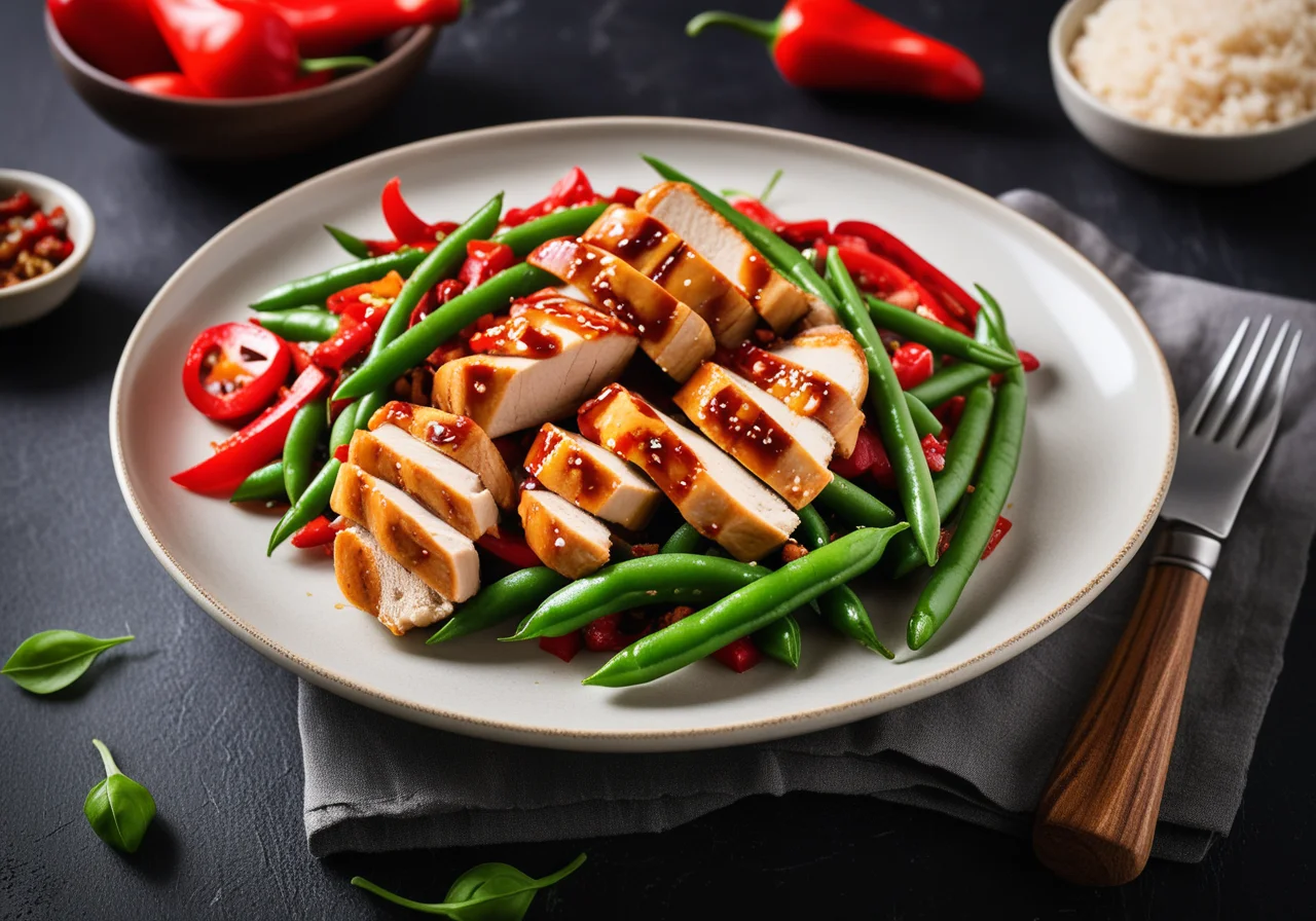 Chicken Fillet with Spicy Bean Stir‑Fry