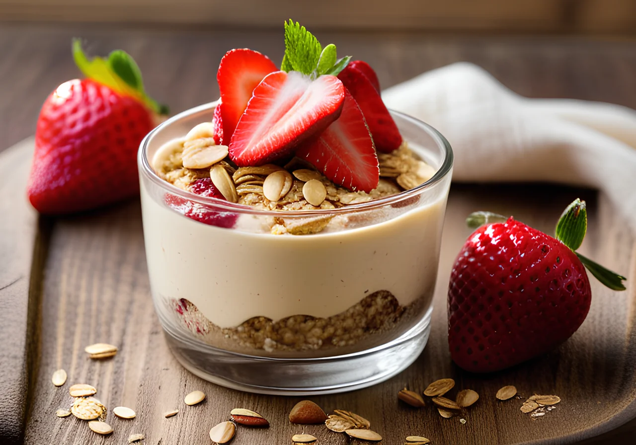 Cashew Mousse with Strawberries