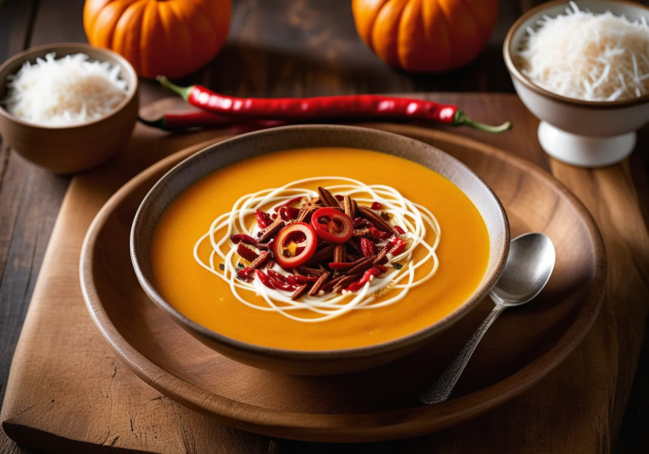 Pumpkin Coconut Soup with Chili