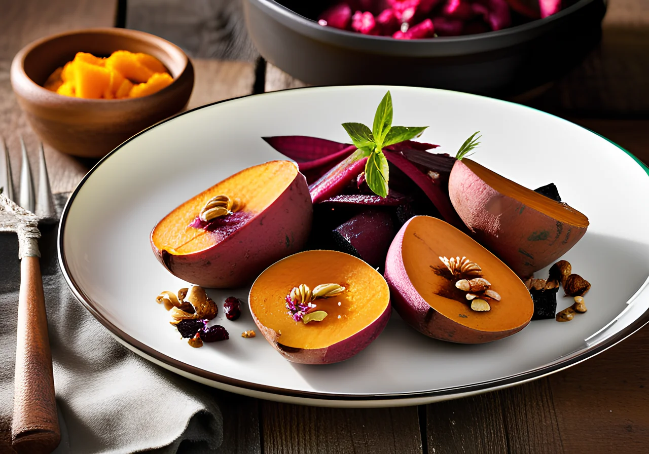 Baked Sweet Potatoes and Beets