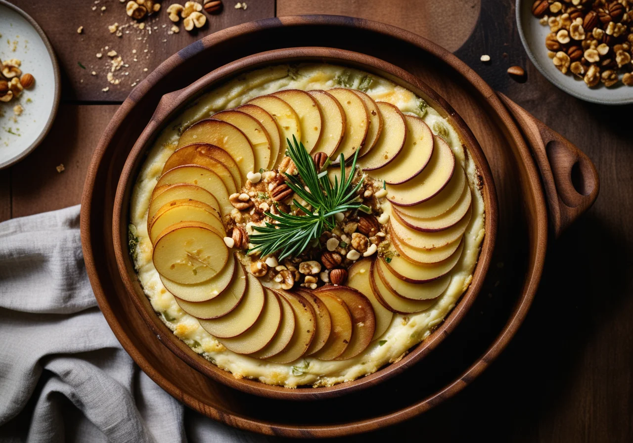 Leek-Potato Gratin with Nuts