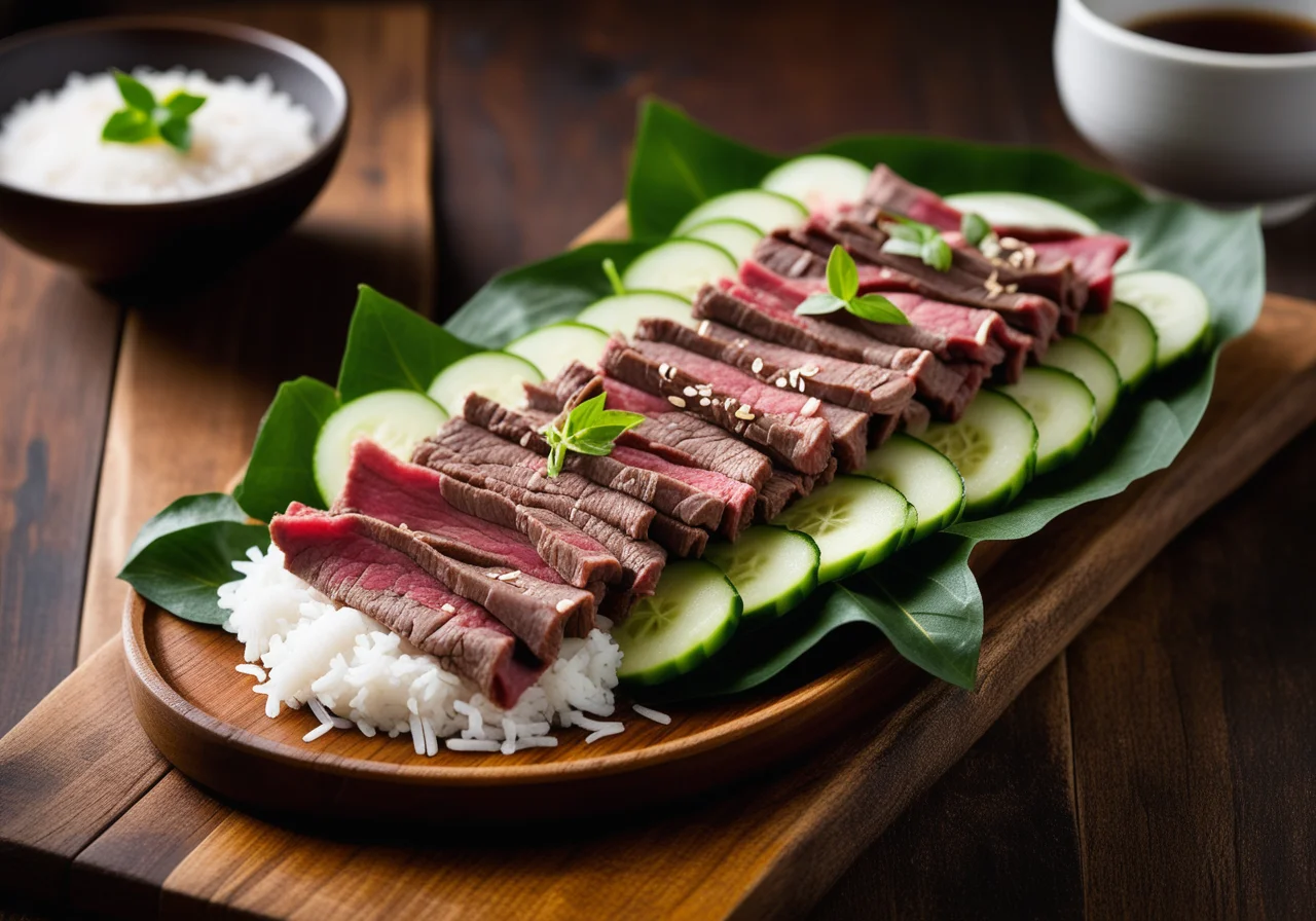 Steak Strips in Rice Paper Wrapper