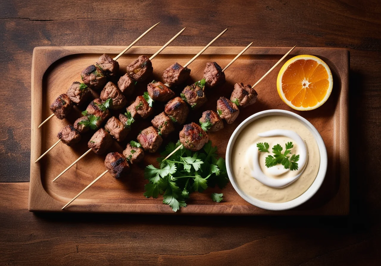 Greek-Style Lamb Kofta Skewers with Yogurt Sauce