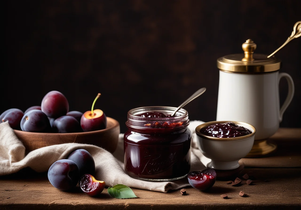 Plum Jam with Cocoa Powder