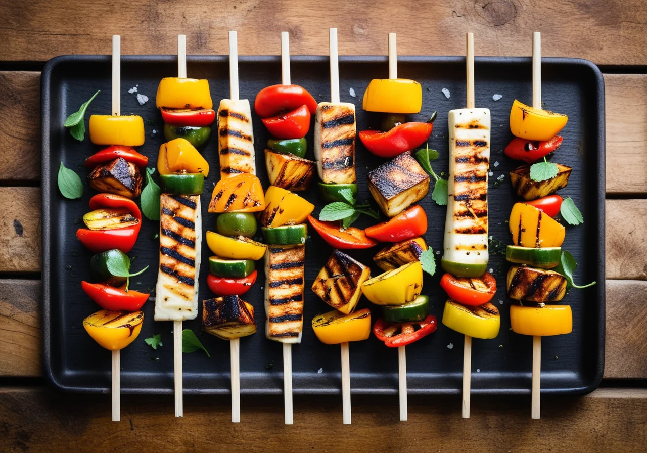 Vegetable Cheese Skewers