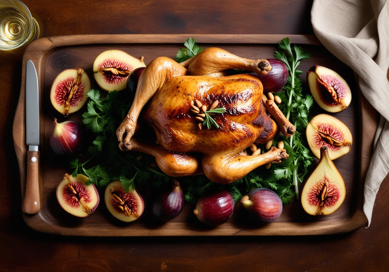 Roasted Chicken with Pine Nuts and Figs