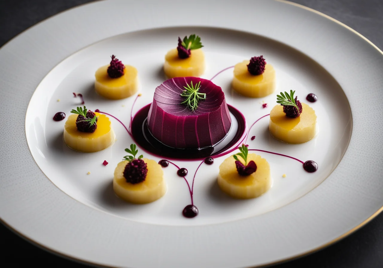 Scallop Beet Carpaccio with Truffles