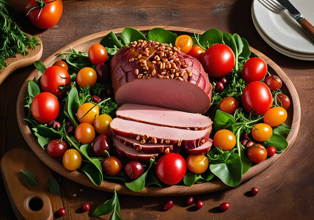 Ham Roast with Salad