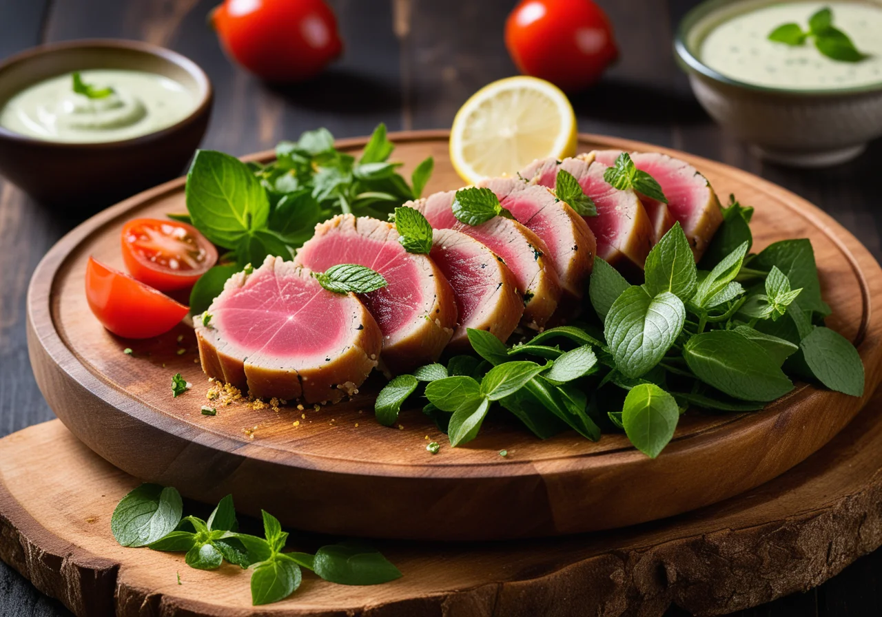 Pan-Seared Spicy Tuna with Raita