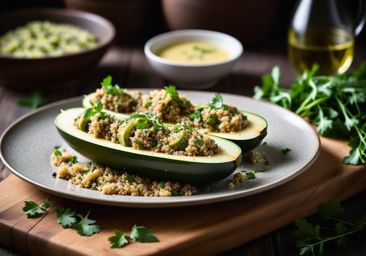 Stuffed Zucchini with Quinoa