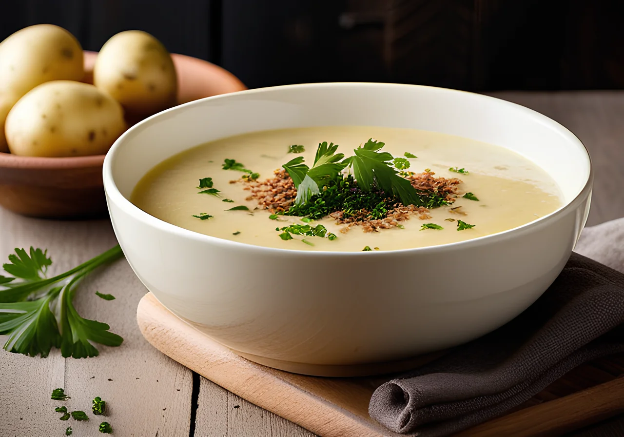 Parsnip‑Potato Soup with Parsley Gremolata and Flaxseed Oil
