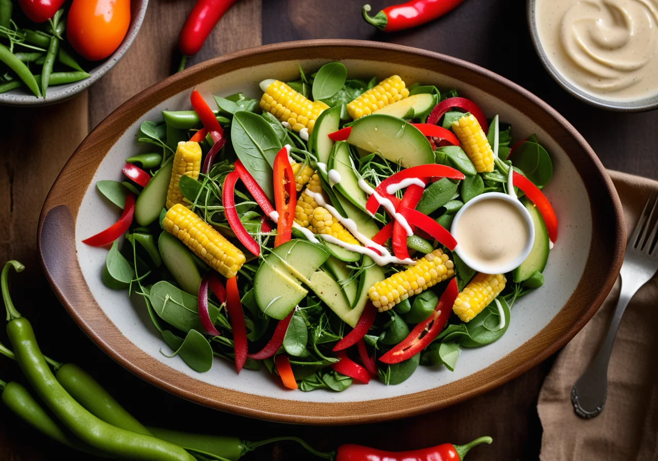 Leafy Salad with Vegetables