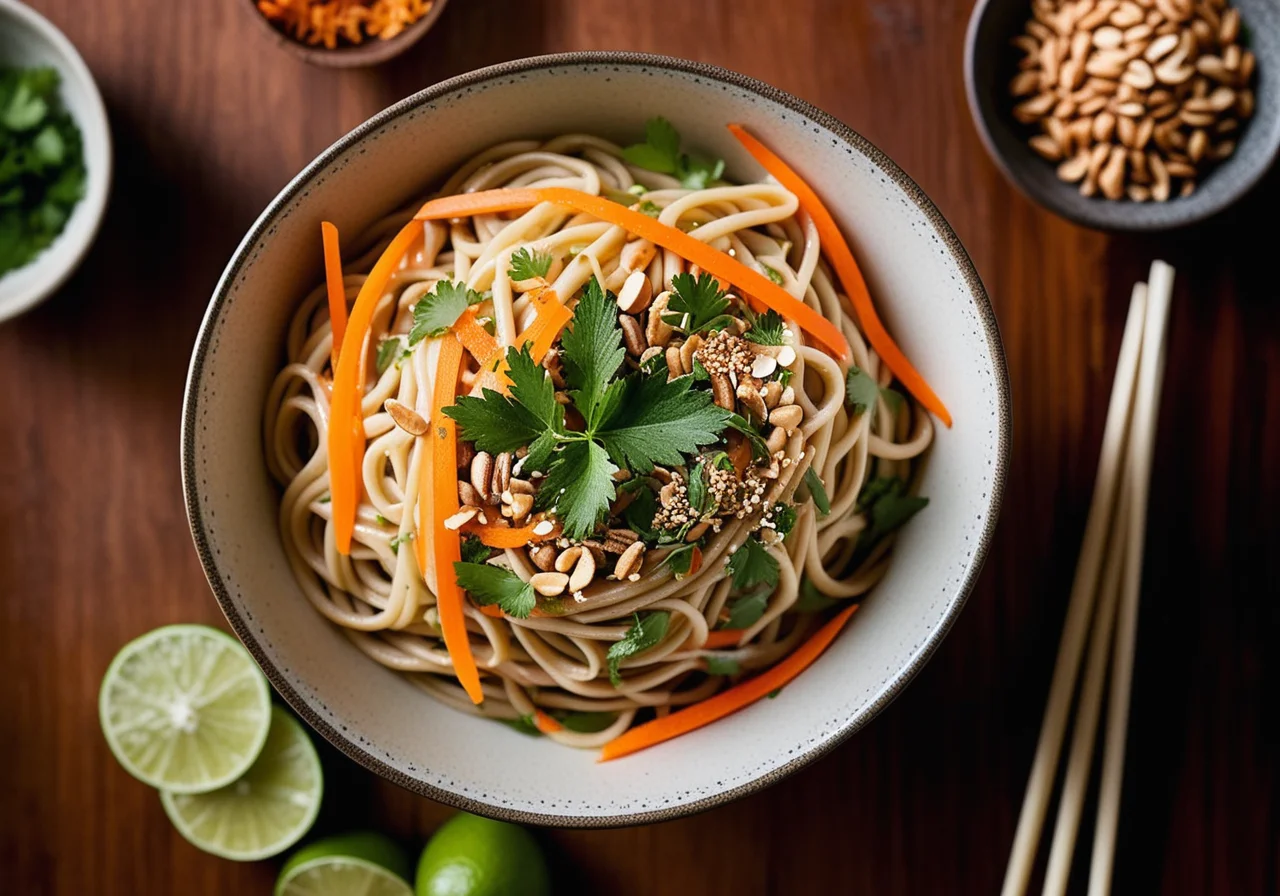 Soba Noodles with Carrots and Peanuts