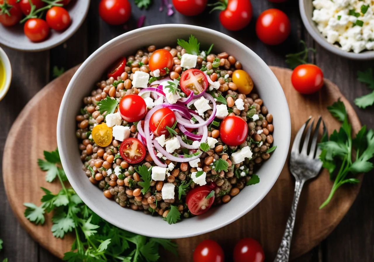 Lentil Salad with Cheese