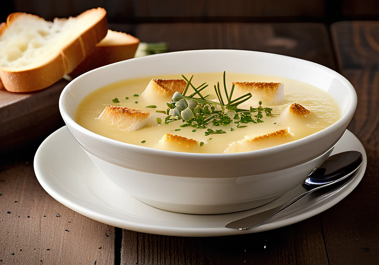 Onion Soup with Cheese Bread