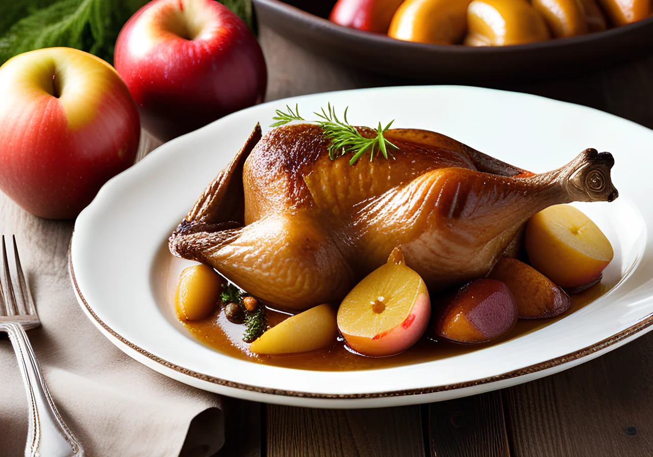 Stuffed Goose Roast with Roasted Apples