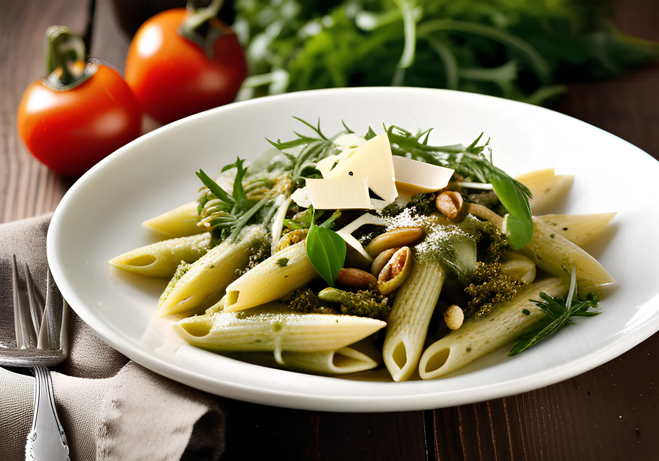 Pasta with Pesto and Cheese
