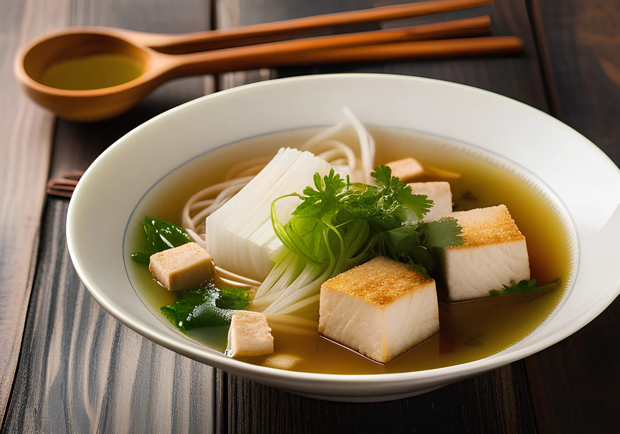 Asian Soup with Glass Noodles and Tofu