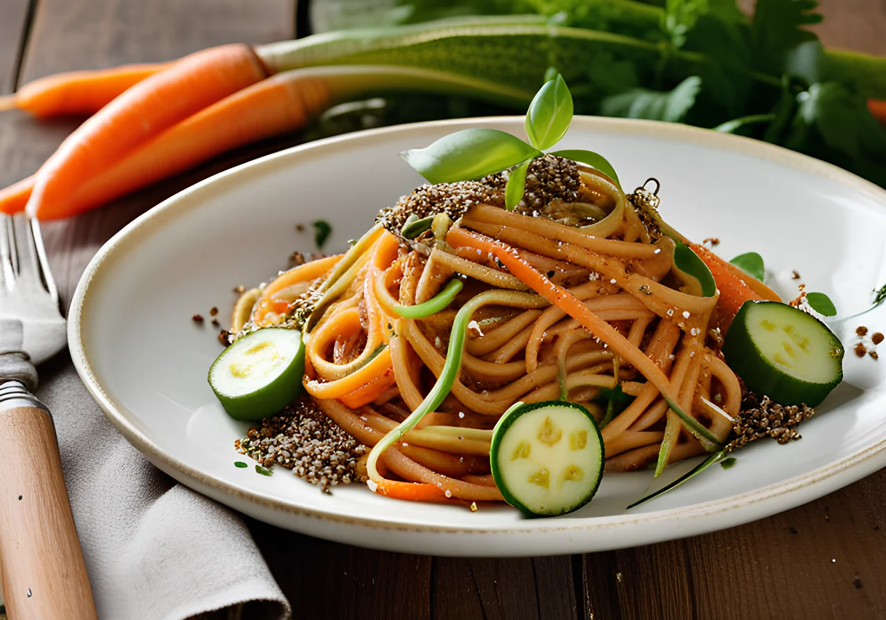 Pasta with Zucchini, Carrots and Herbs