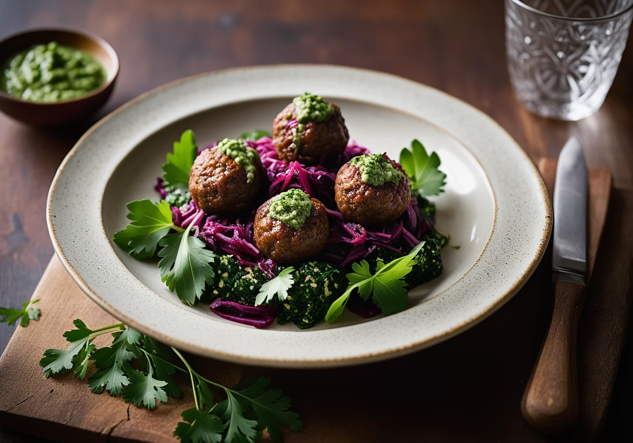 Red Cabbage with Meatballs