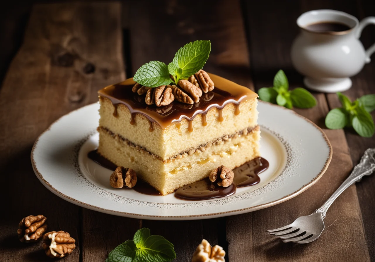 Buttercream Cake with Walnut Kernels