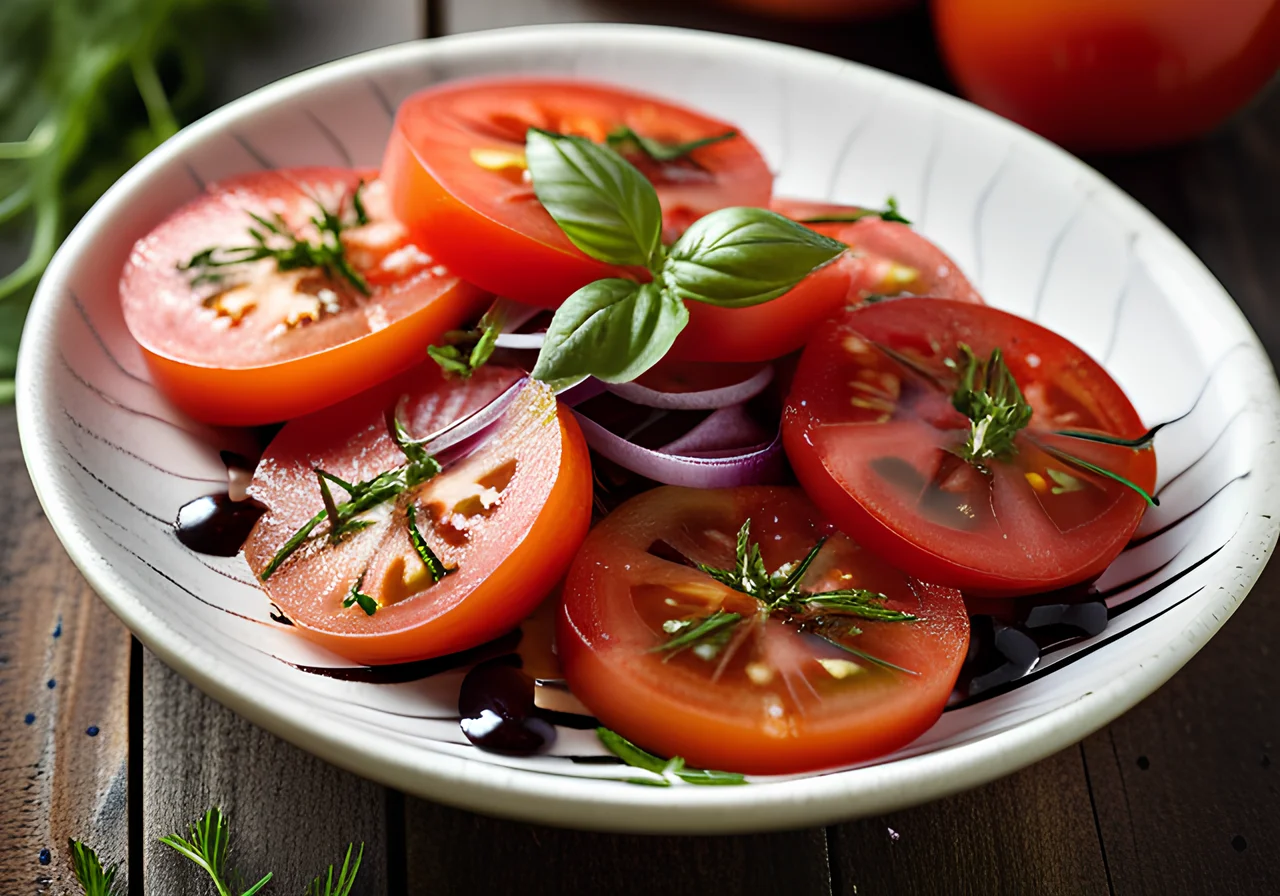 Tomato Salad with Vinegar-Oil Dressing