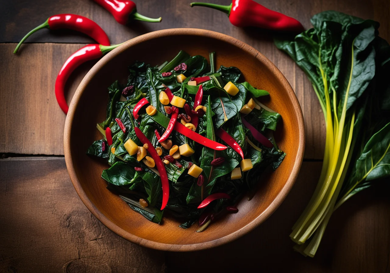 Spicy Braised Swiss Chard