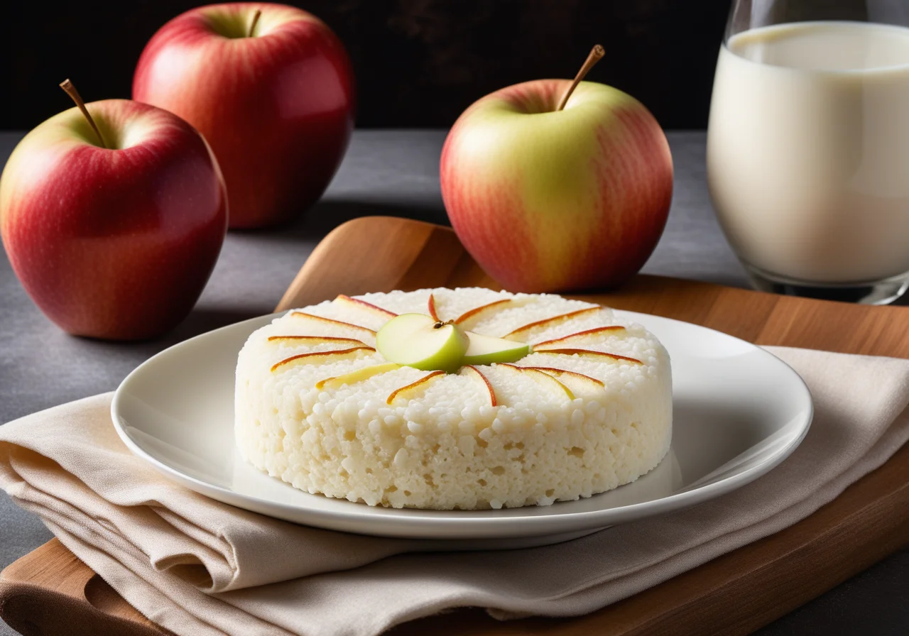 Milk Rice Cake with Apples