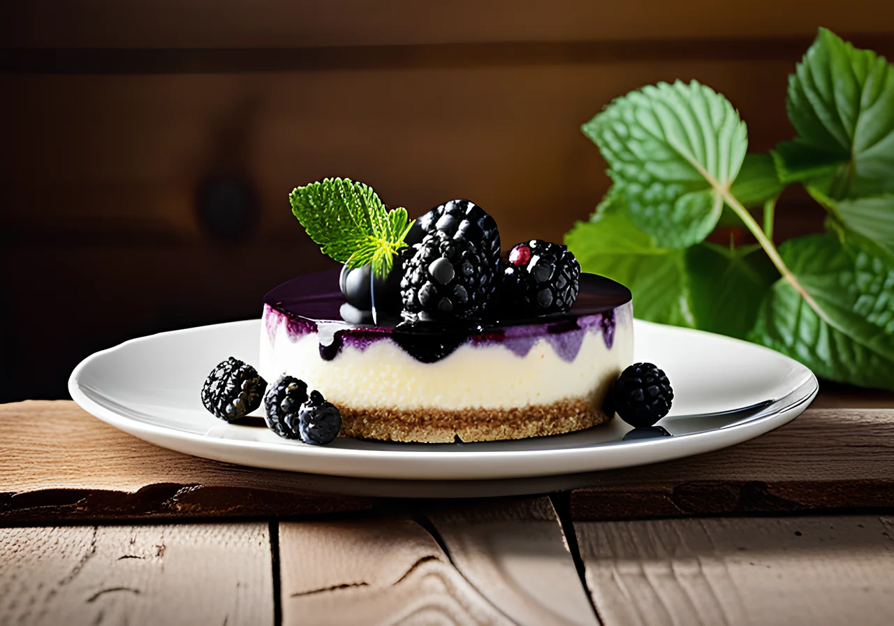 Cheesecake with Blackberries