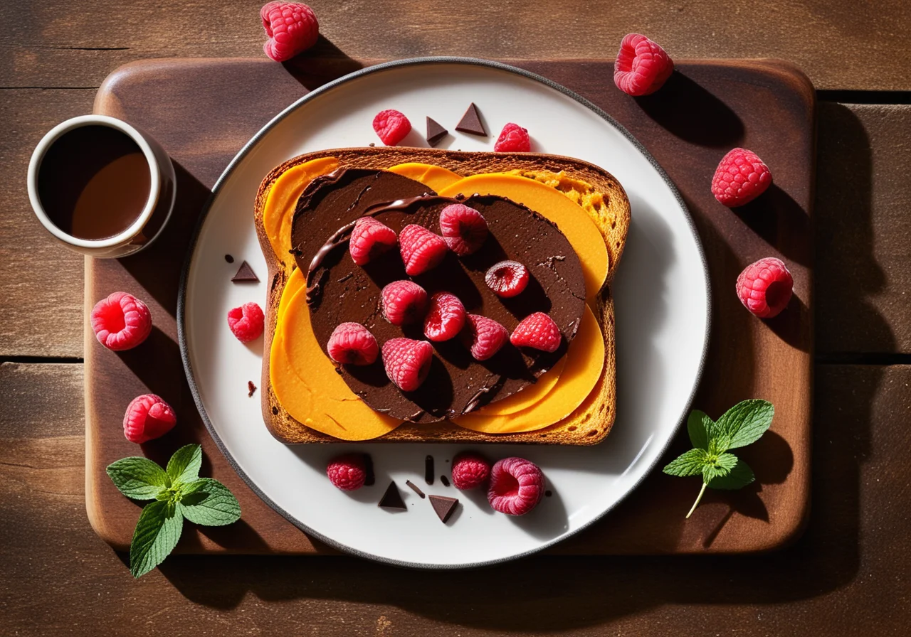 Sweet Potato Toast with Plum Cocoa Spread and Berries
