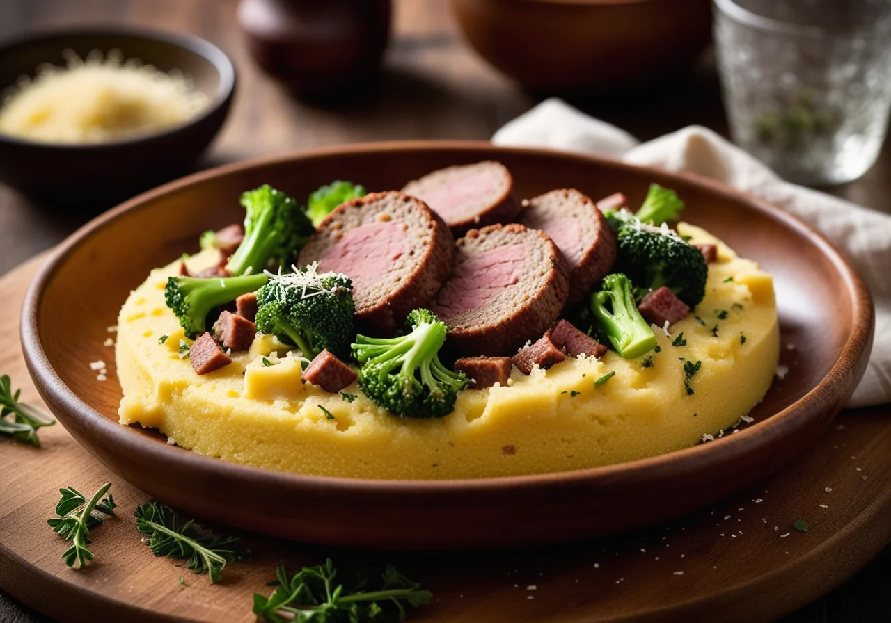 Corn Polenta with Broccoli and Sausage