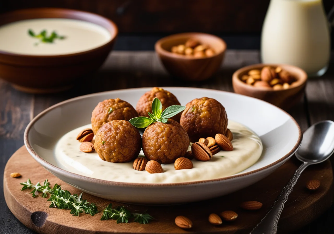 Crispy Lentil Balls with Yogurt Sauce