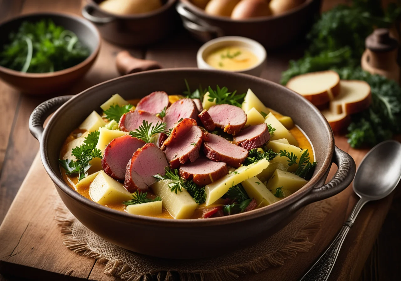 Potato Stew with Savoy Cabbage and Bacon