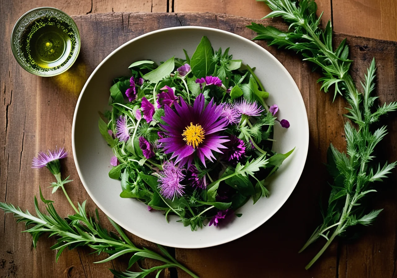 Wild Herb Salad with Herb Vinaigrette