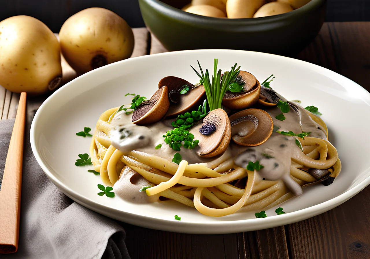 Potato Noodles with Mushrooms