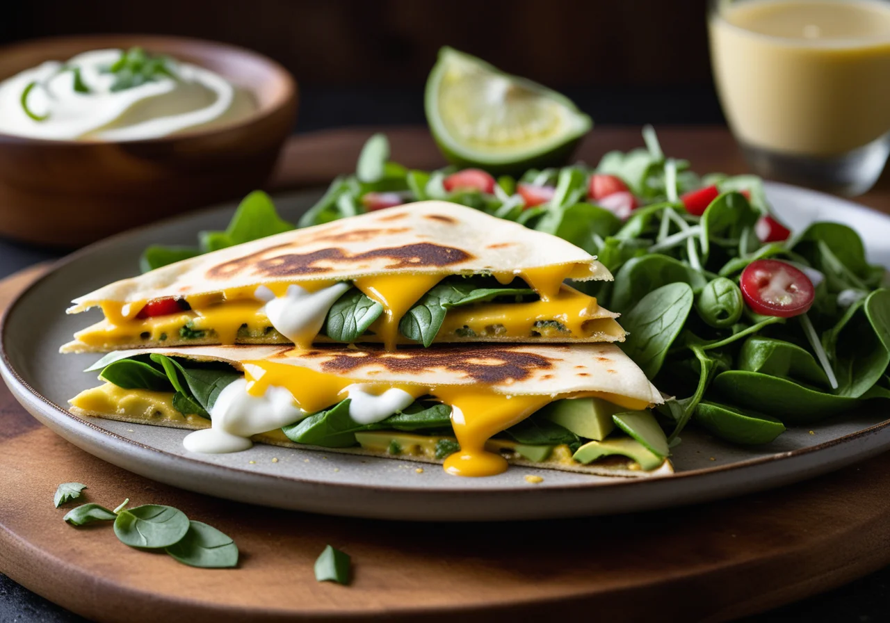 Quesadillas with Ground Filling and Salad