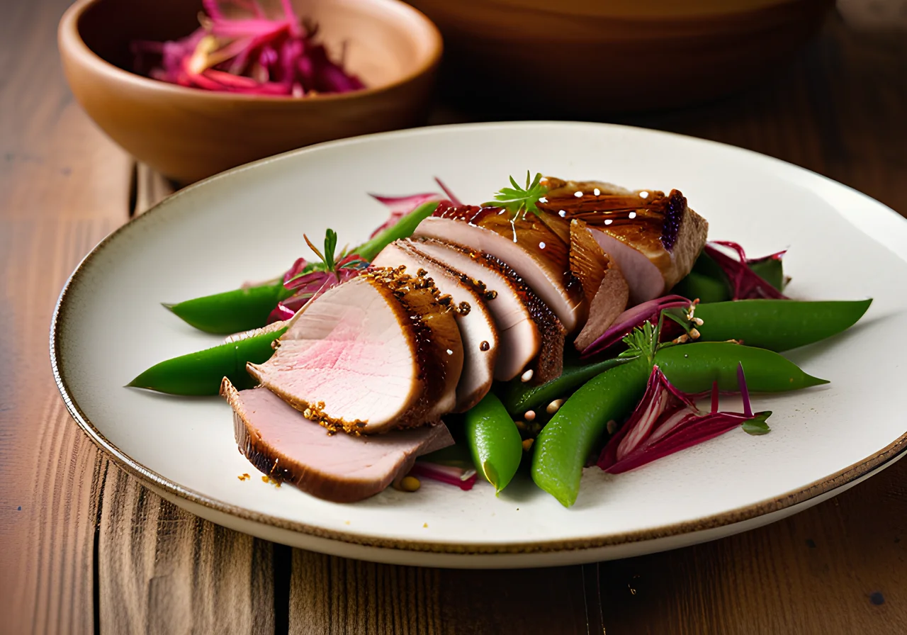 Duck Breast with Sugar Snap Peas