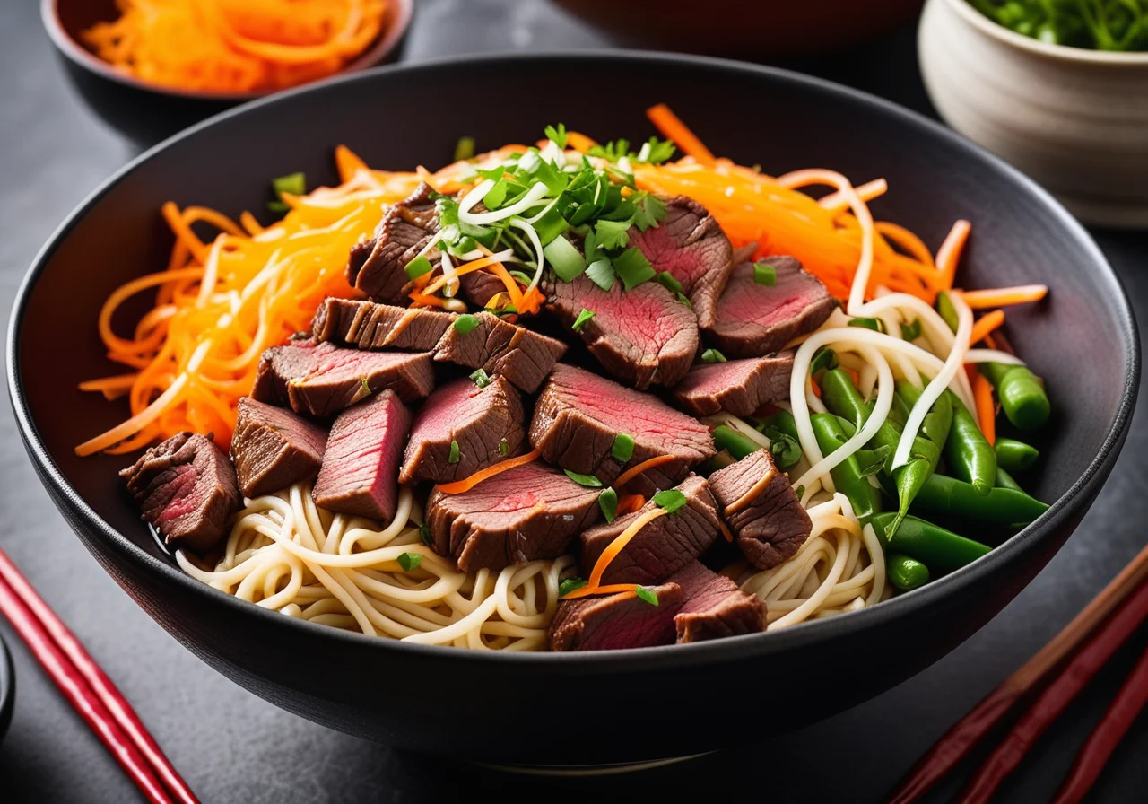 Noodles with Beef and Vegetables from the Wok