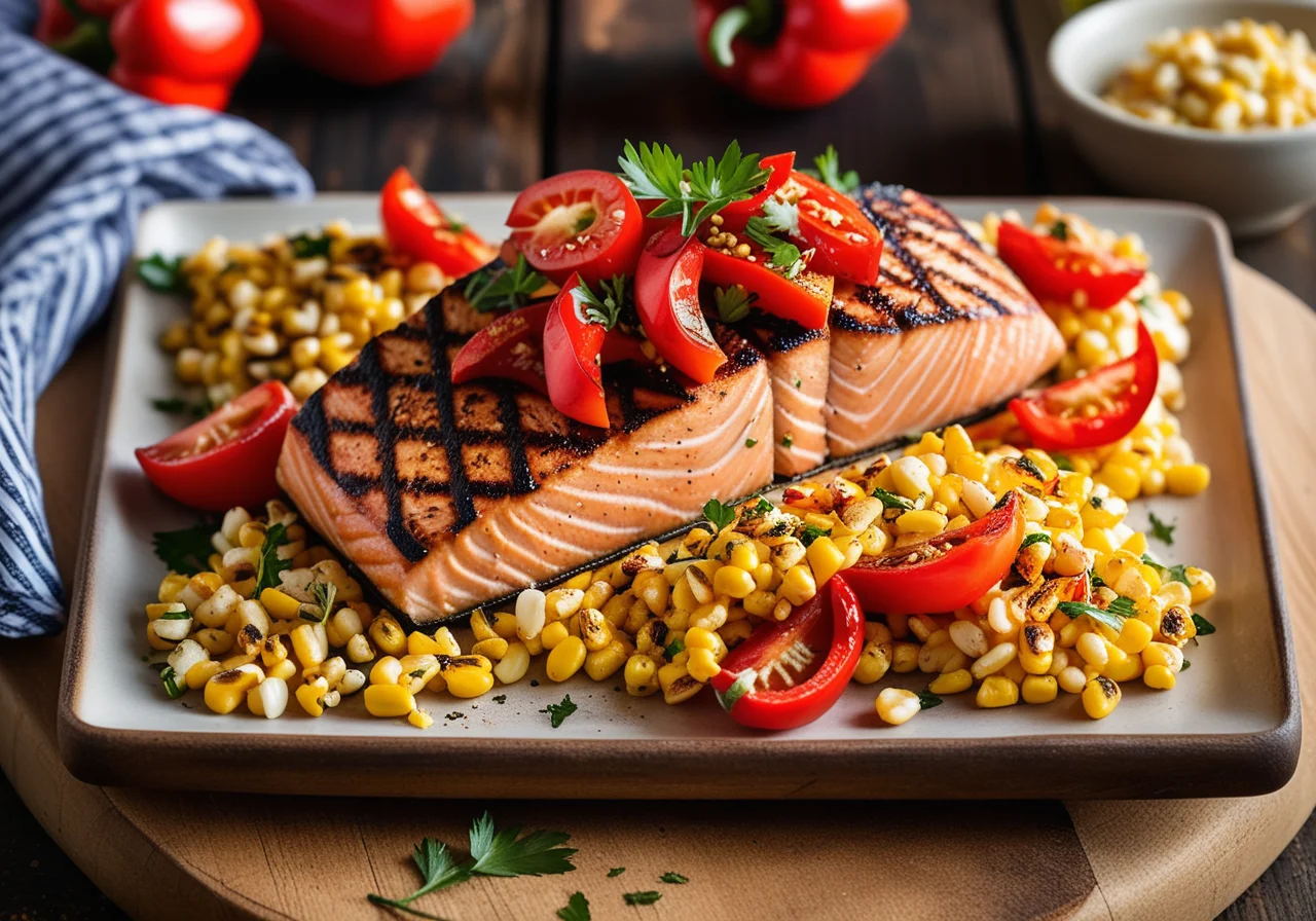 Grilled Salmon with Vegetables