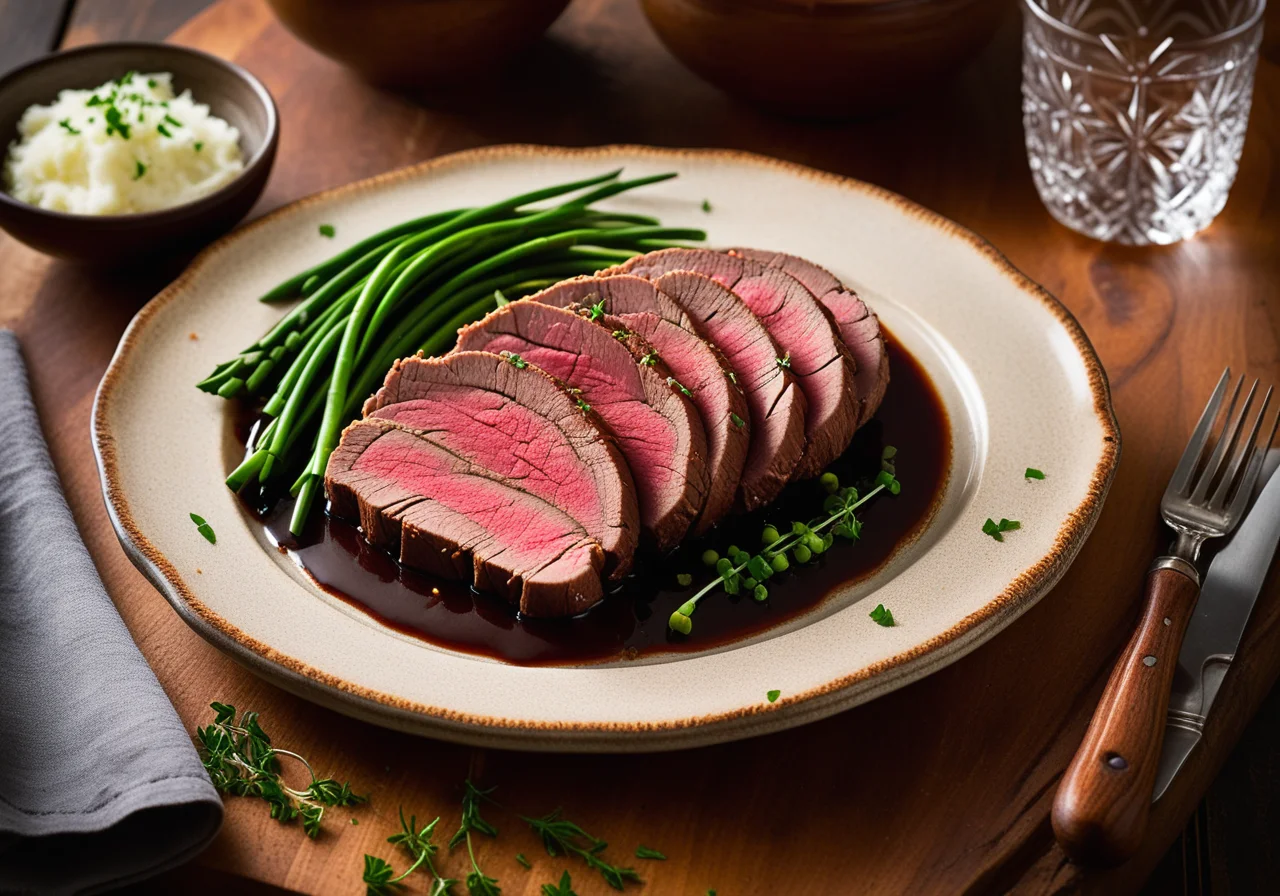 Rostbraten in Zwiebel-Wein-Soße