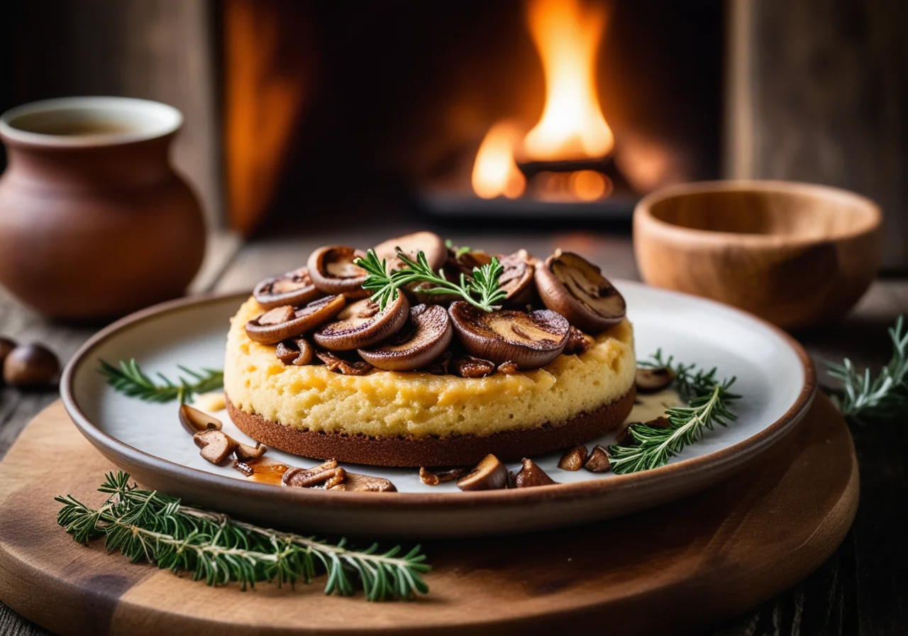 Potato Porcini Cake and Game Meat