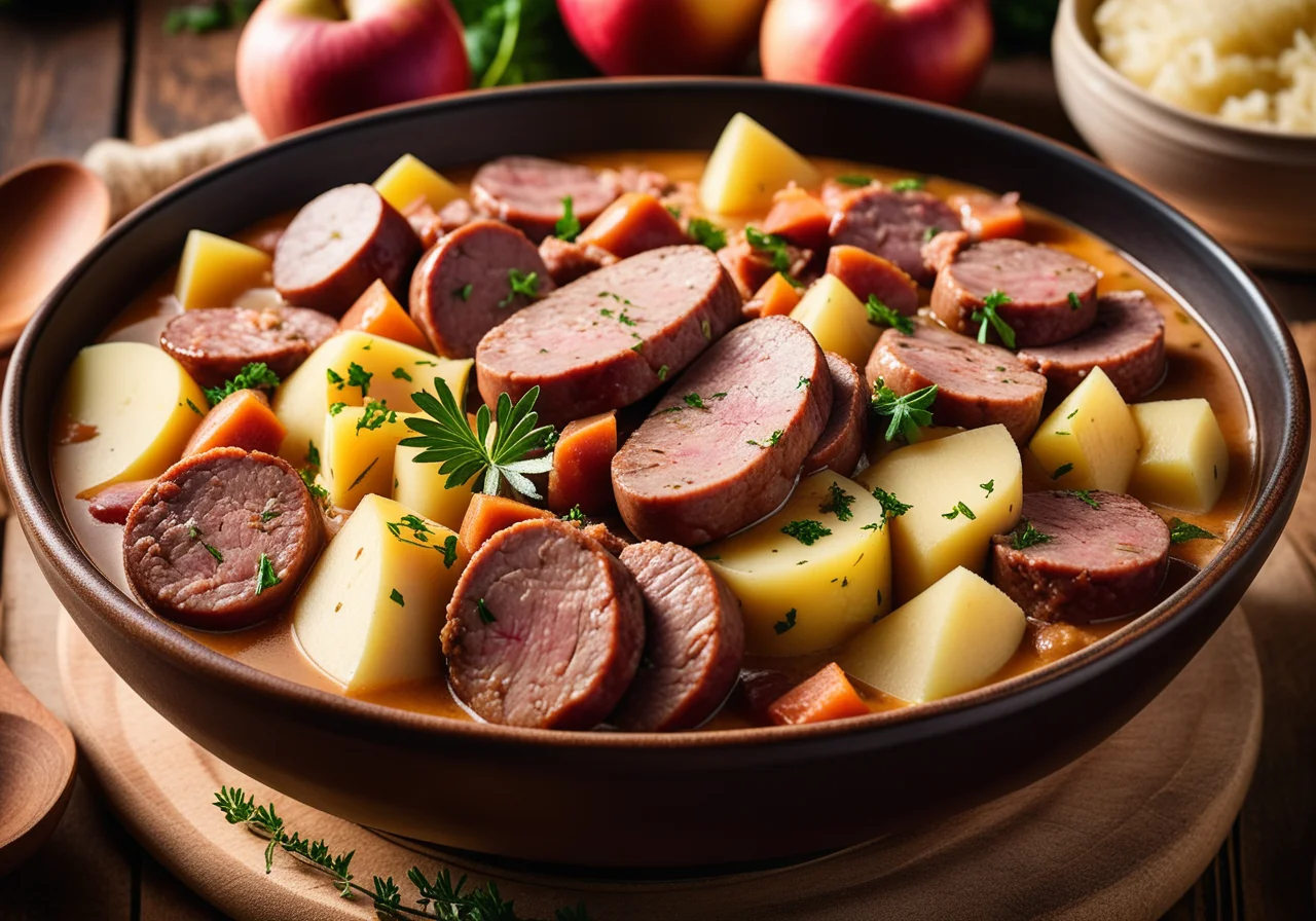 Sausage with Sauerkraut in Alsatian Style