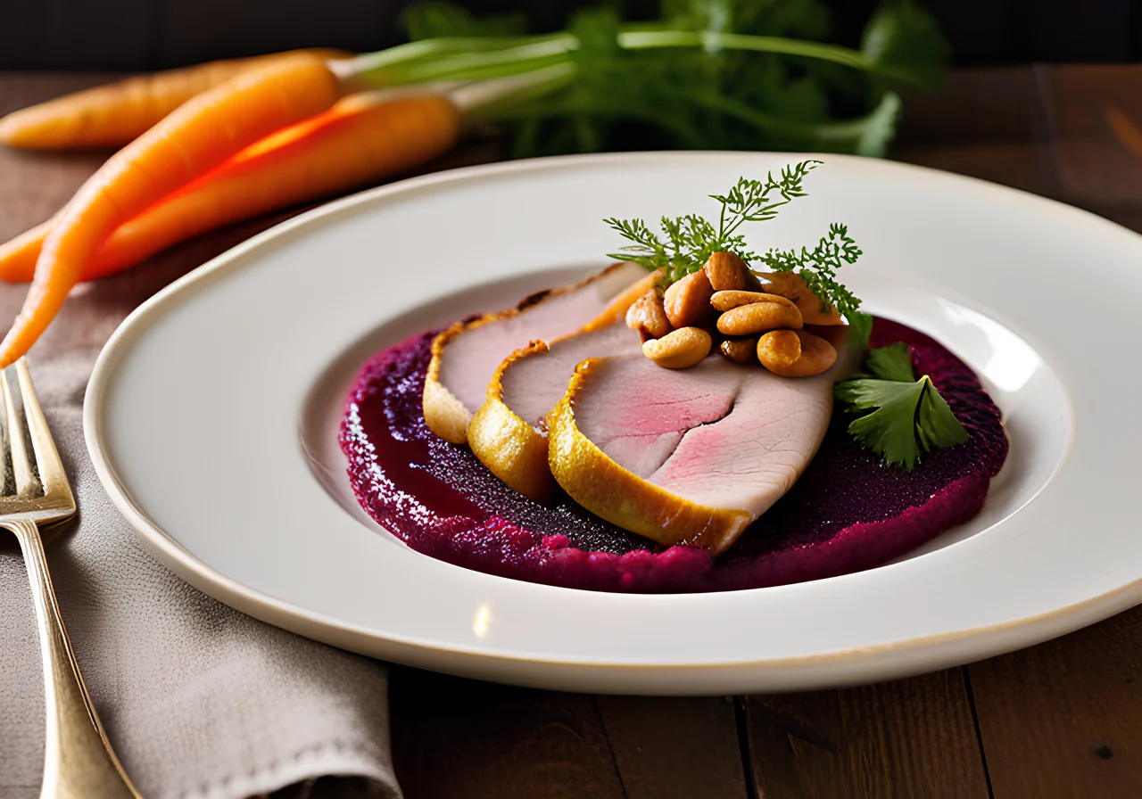 Turkey Steaks with Beetroot Puree in the Thermomix