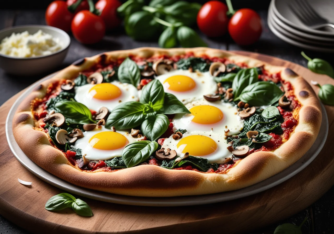 Spinach Pizza with Egg