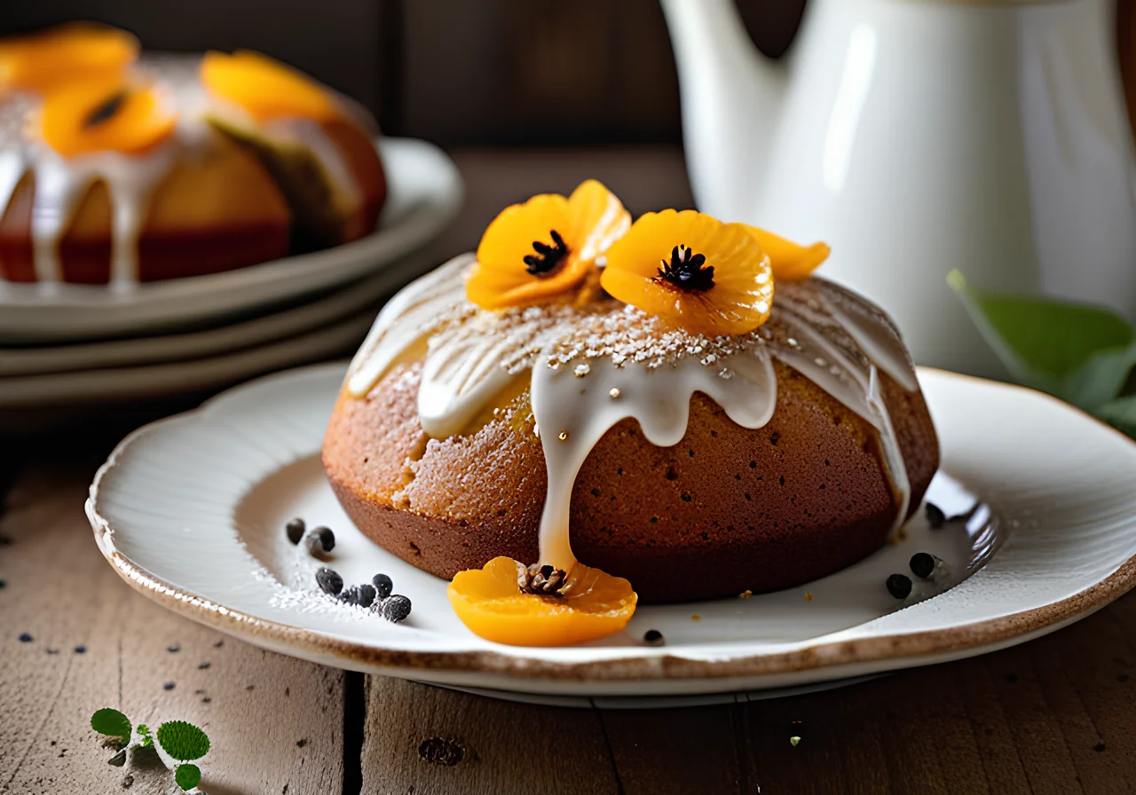 Poppy Seed Cake with Pears