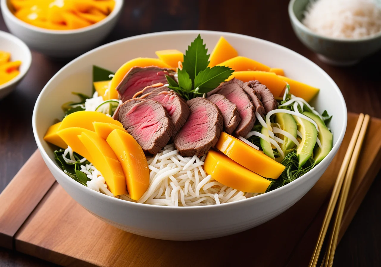 Mango Salad with Rice Vermicelli and Beef