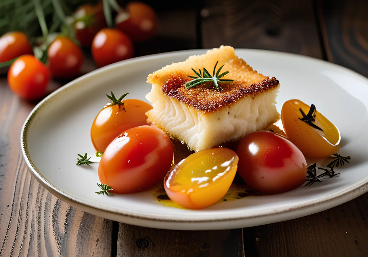 Tomato-Fennel Vegetable with Fried Feta